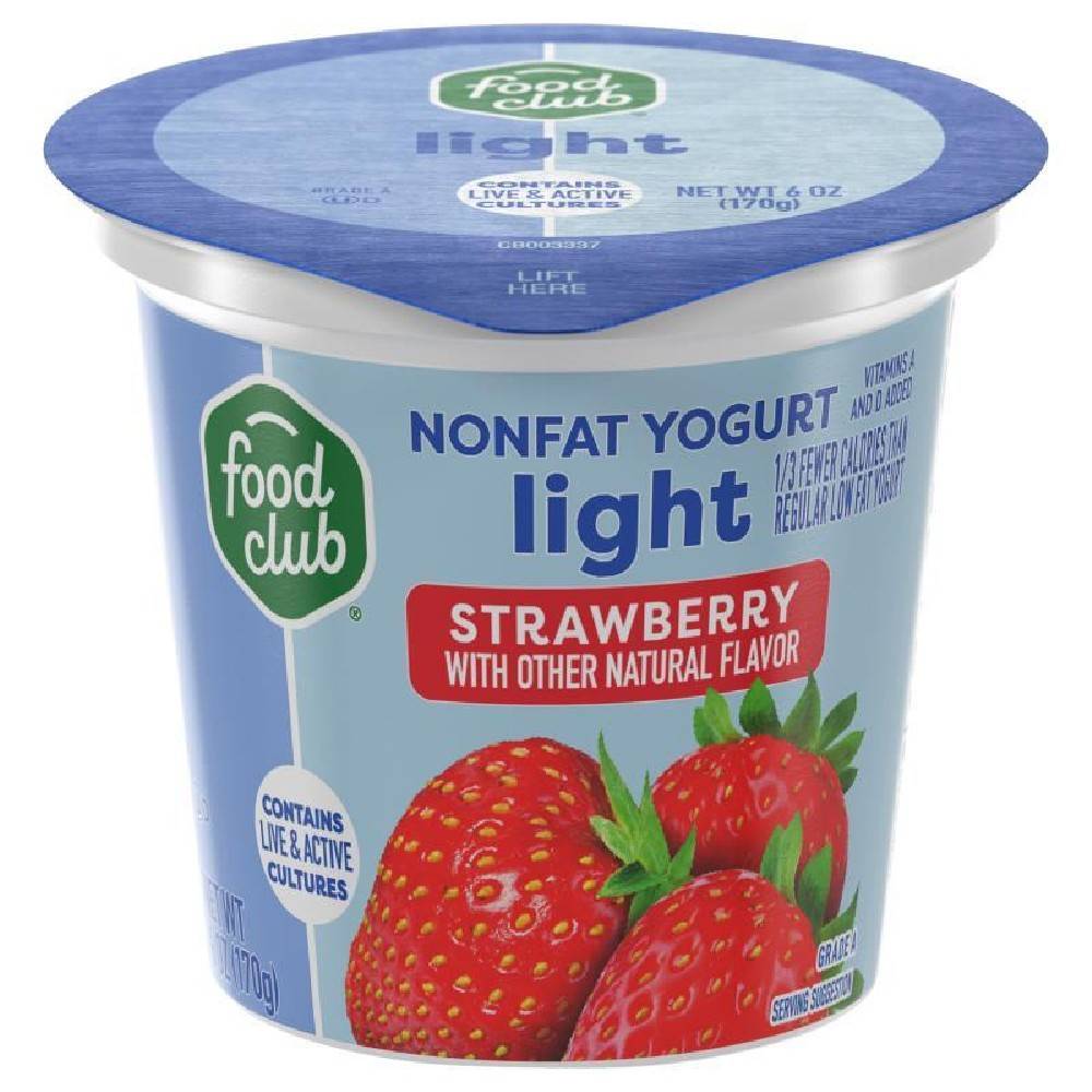 Food Club Strawberry Yogurt Light 6 oz