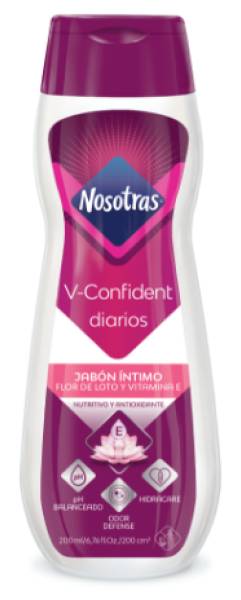 Nosotras Jabon Intimo V-Confident Flor de Loto y Vitamina E 6.76 oz