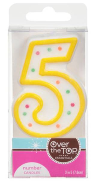 Over The Top Number Candle 5