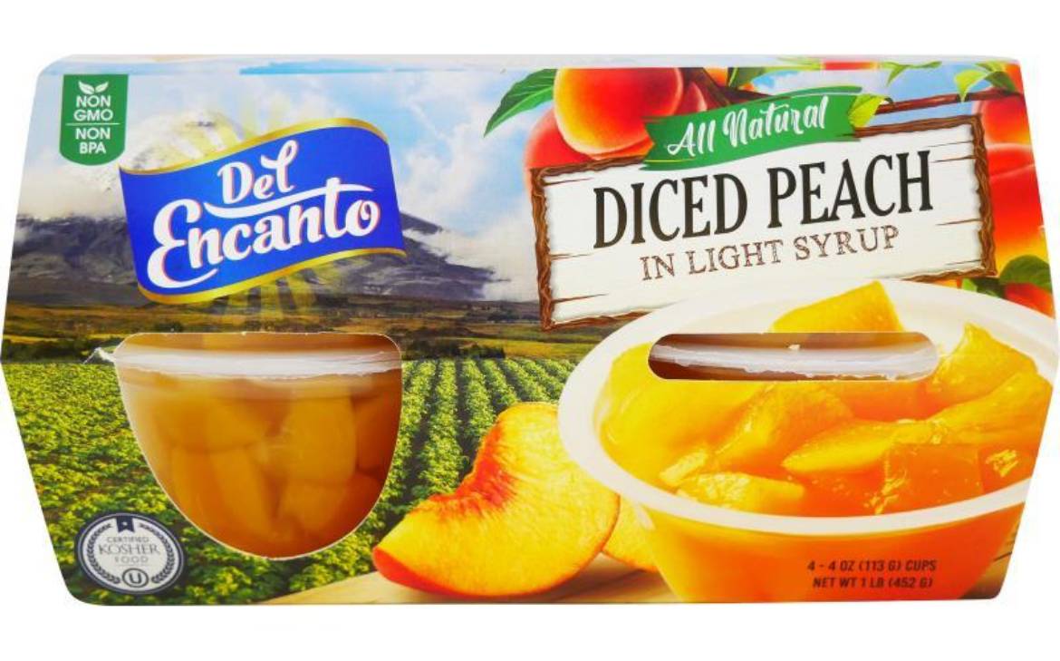 Del Encanto Diced Peaches in Light Syrup 4-4 oz