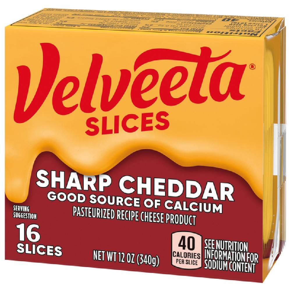 Velveeta Slices Sharp Cheddar 12 oz
