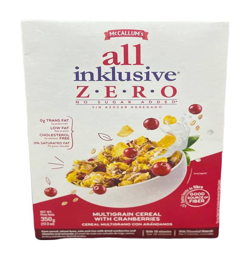 McCallum's All Inklusive Zero Multigrain Cereal with Cranberries