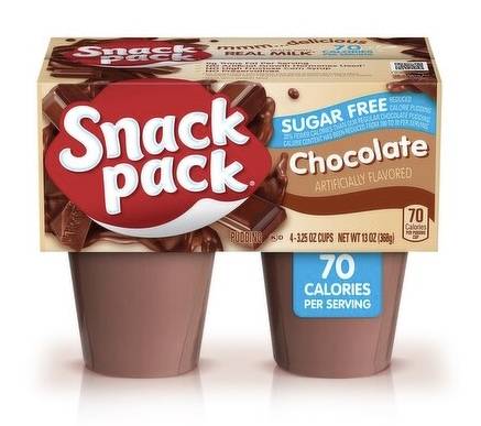 Snack Pack Sugar Free Chocolate Pudding 4-3.5 oz