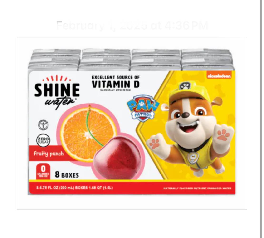 Shine Water Fruity Punch 8-6.75 oz 