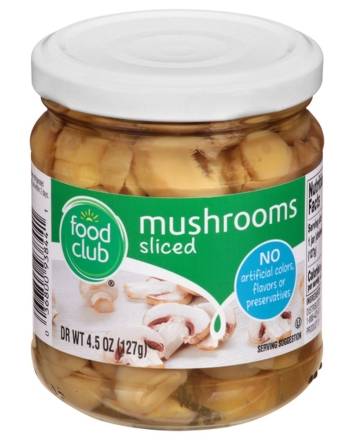 Food Club Sliced Mushrooms 4.5 oz