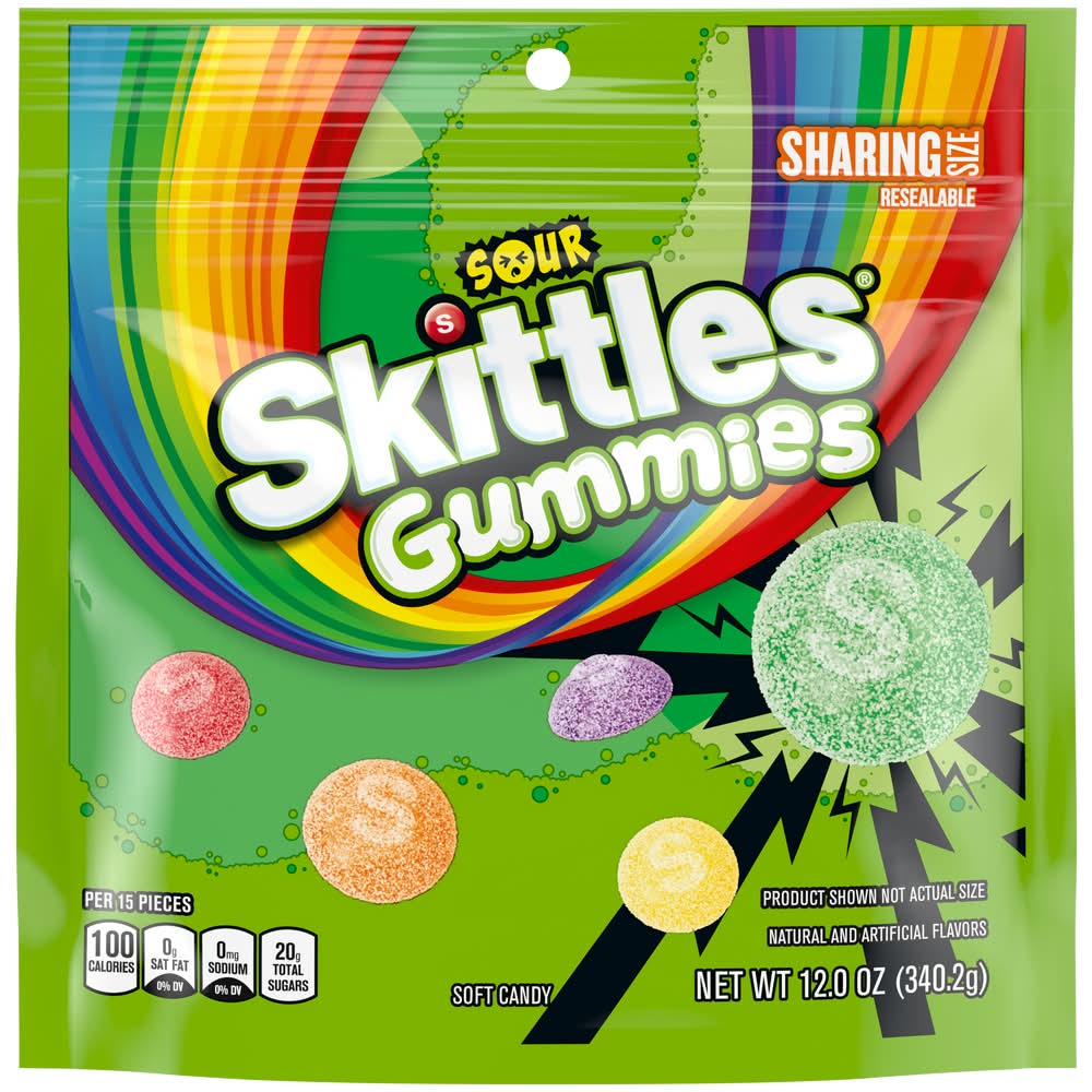 Skittles Sour Gummies Sharing Size 12 oz