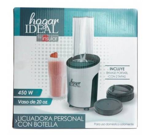 Hogar Ideal Personal Blender with Travel Bottle / Licuadora Personal con Botella