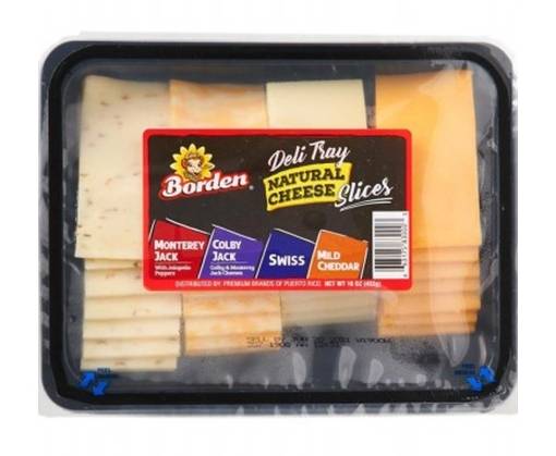 Borden Deli Tray Natural Cheese Slices 16 oz
