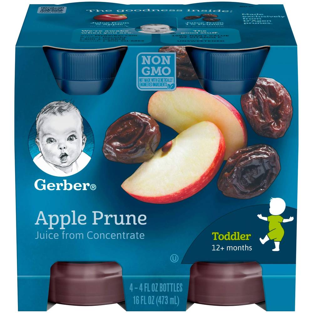 Gerber Apple Prune Juice from Concentrate 4-4 oz