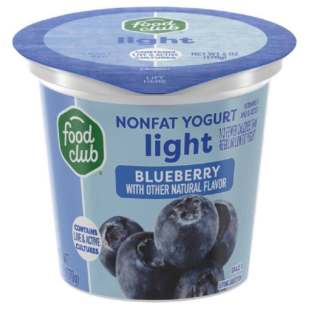 Food Club Blueberry Yogurt Light 6 oz