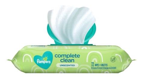 Pampers Baby Wipes Complete Clean Unscented 72 ct