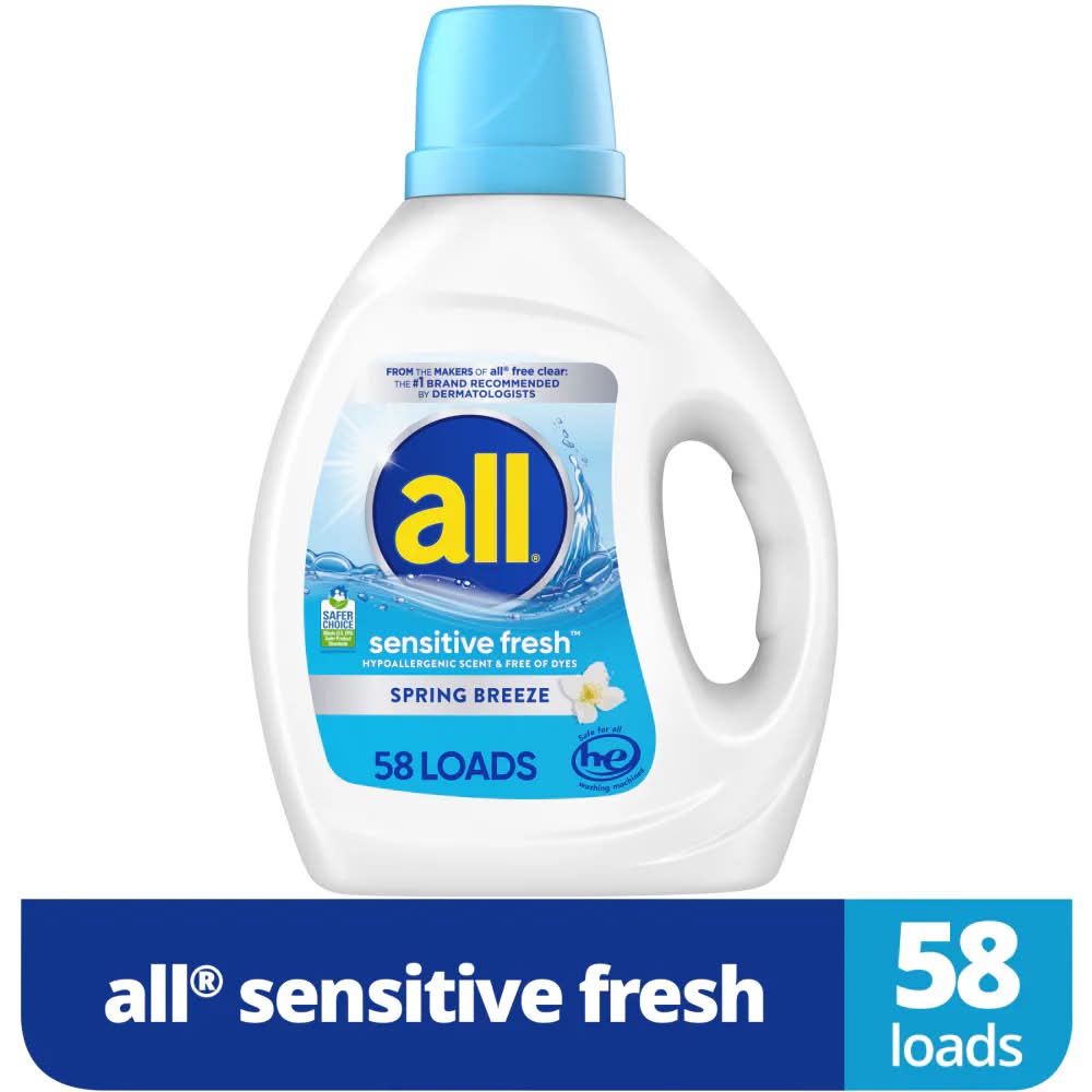 All Sensitive Fresh Spring Breeze Liquid Detergent 73 oz