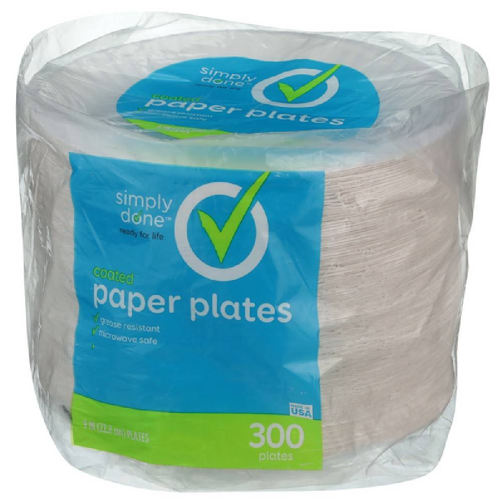 Simply Done Coated Paper Plates 9 inch 300 ct
