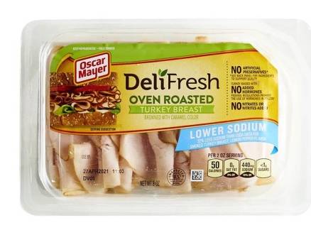 Oscar Mayer Deli Fresh Oven Roasted Turkey Breast Lower Sodium 8 oz