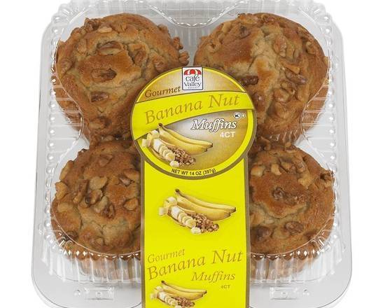 Cafe Valley Bakery Banana Nut Muffins 4 ct