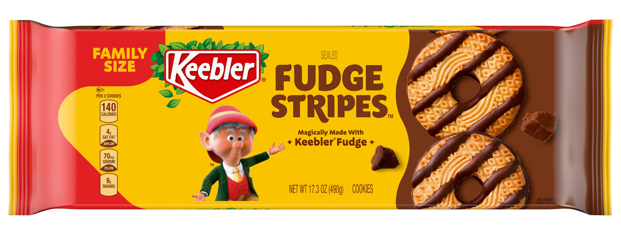 Keebler Fudge Stripes Family Size 17.3 oz