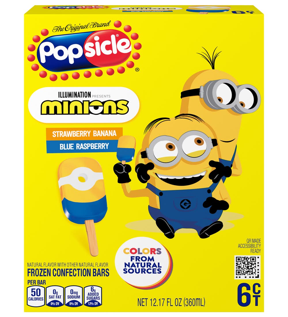 Popsicle Minions Frozen Bars 6 ct