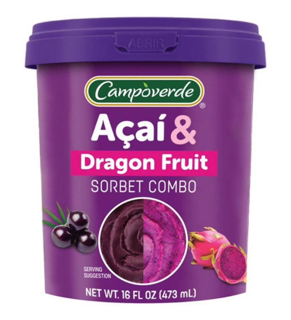 Campoverde Acai & Dragón Fruit Sorbet & Cream Combo 16 oz