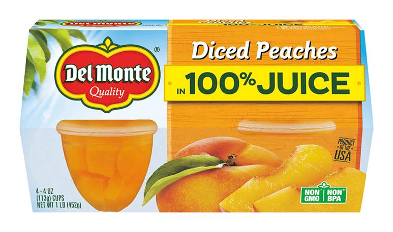 Del Monte Diced Peaches in 100% Juice 4-4 oz