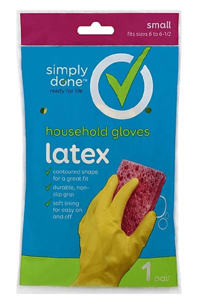 Simply Done Latex Household Gloves Small Pair
