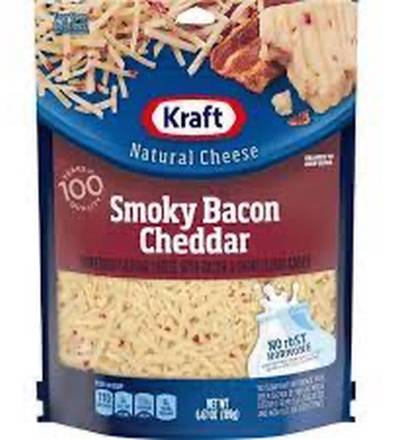 Kraft Shredded Smoky Bacon Cheddar Cheese