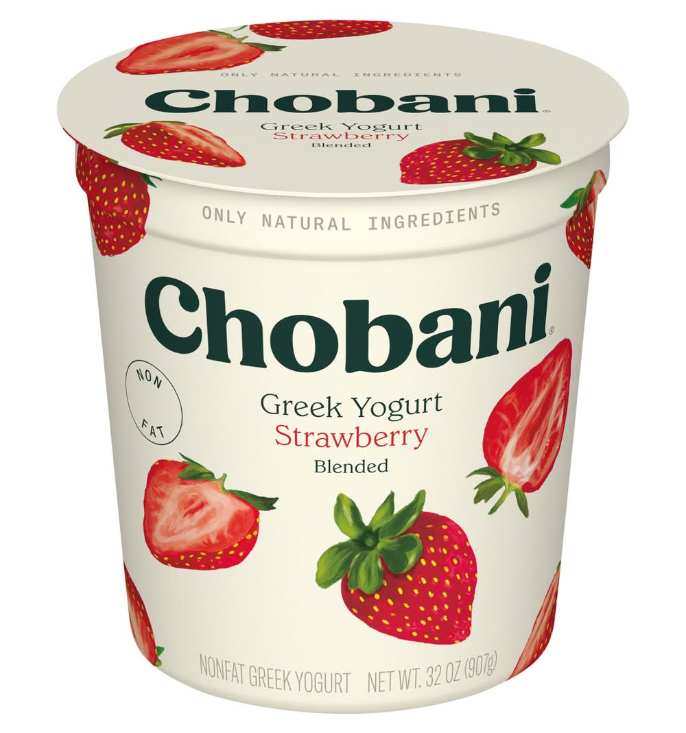 Chobani Strawberry Blended Non-Fat Greek Yogurt 32 oz