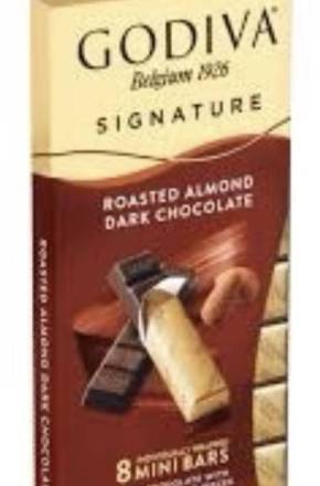 Godiva Signature Mini Bars Roasted Almond Dark Chocolate 3.1 oz