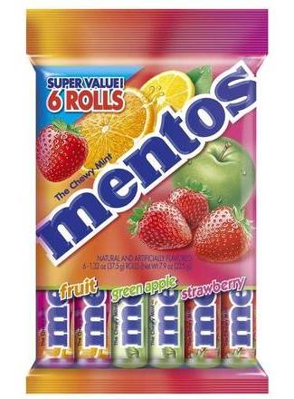 Mentos Fruit Rolls 6 ct