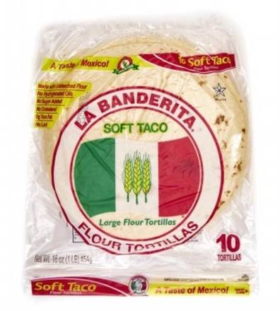 La Banderita Soft Taco 10" Flour Tortillas 10 ct