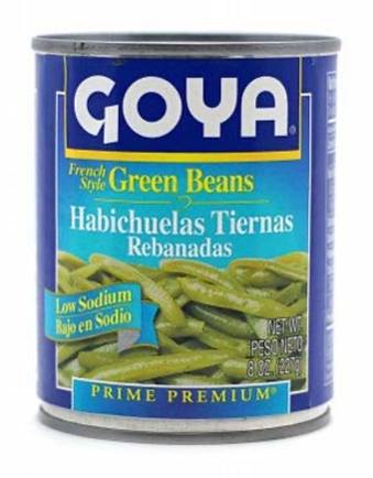 Goya French-Style Green Beans Low Sodium / Habichuelas Rebanadas Bajo en Sodio 8.5 oz