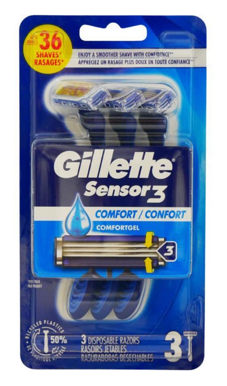 Gillette Sensor 3 Comfort Disposable Razors 3 ct