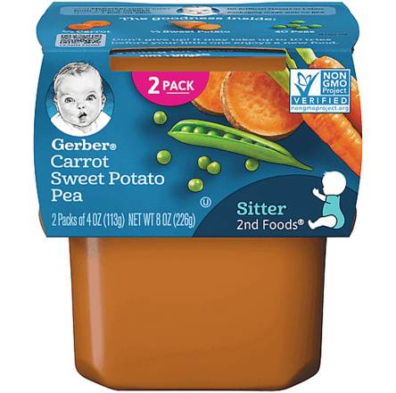 Gerber Carrot Sweet Potato Pea for Sitter 2-4 oz