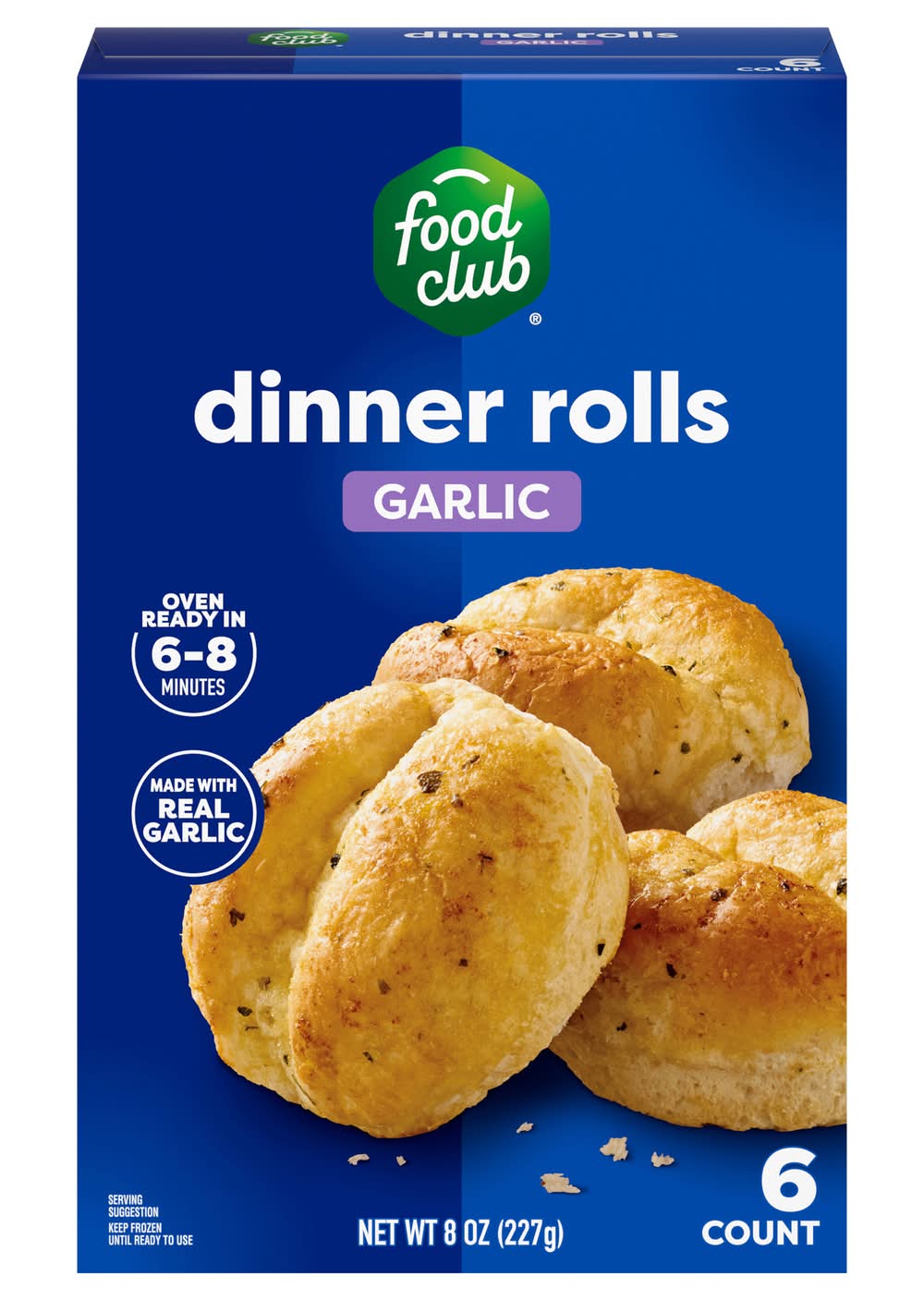 Food Club Garlic Dinner Rolls 6 ct
