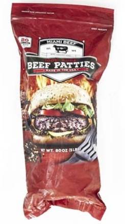 Miami Beef 100% Beef Patties 80 oz