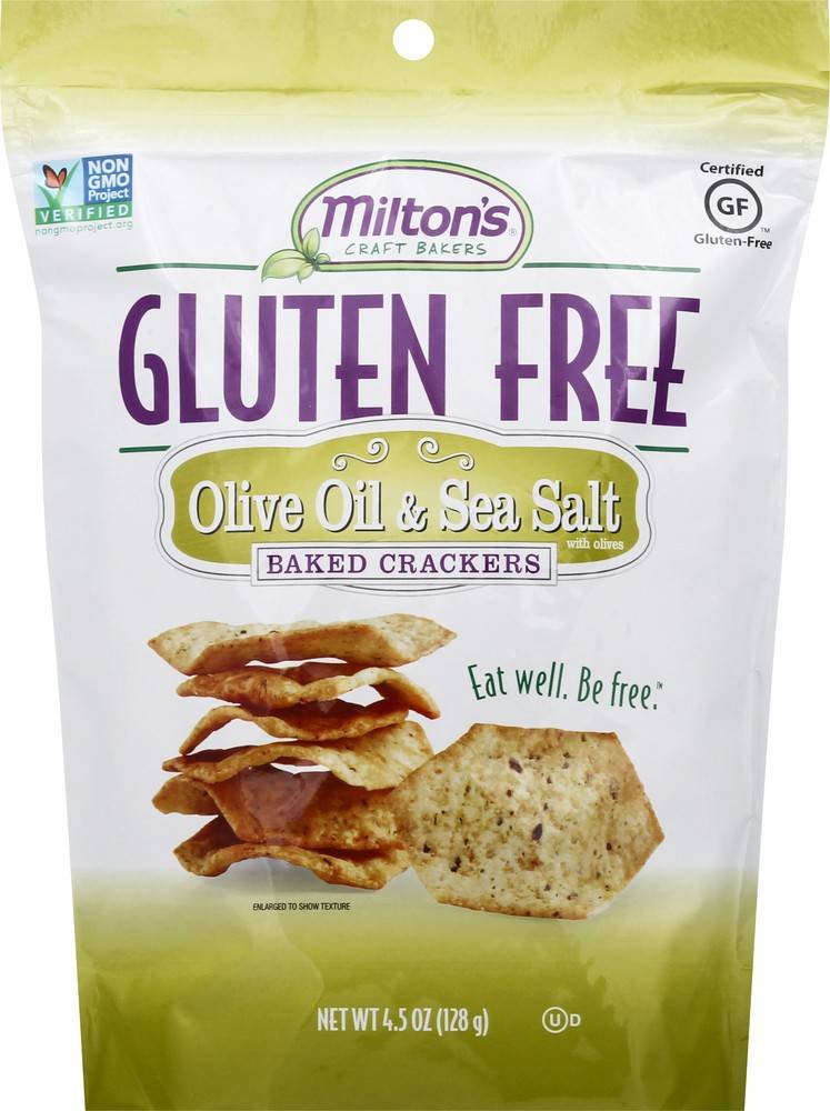 Milton’s Gluten Free Baked Crackers Olive Oil & Sea Salt 4.5 oz