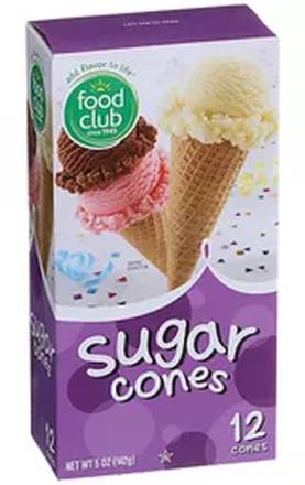 Food Club Sugar Cones 12 ct