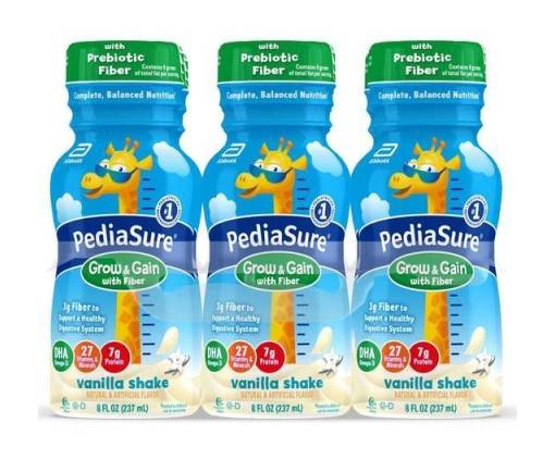 Pediasure Grow & Gain With Fiber Vanilla Shake 6-8 oz