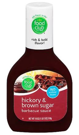 Food Club Hickory & Brown Sugar BBQ Sauce 18 oz