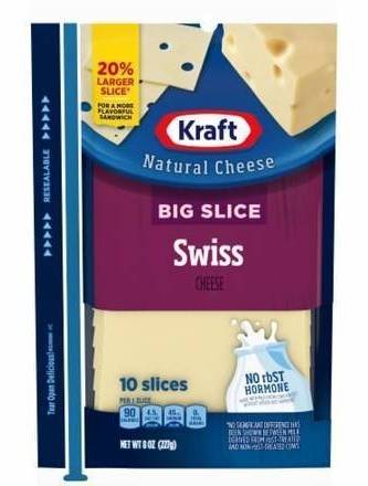 Kraft Big Swiss Cheese Slices 8 oz