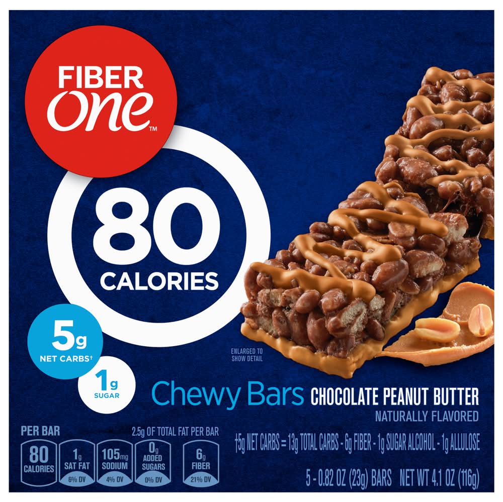 FiberOne Chewy Bars Chocolate Peanut Butter 70 Calories 4.1 oz