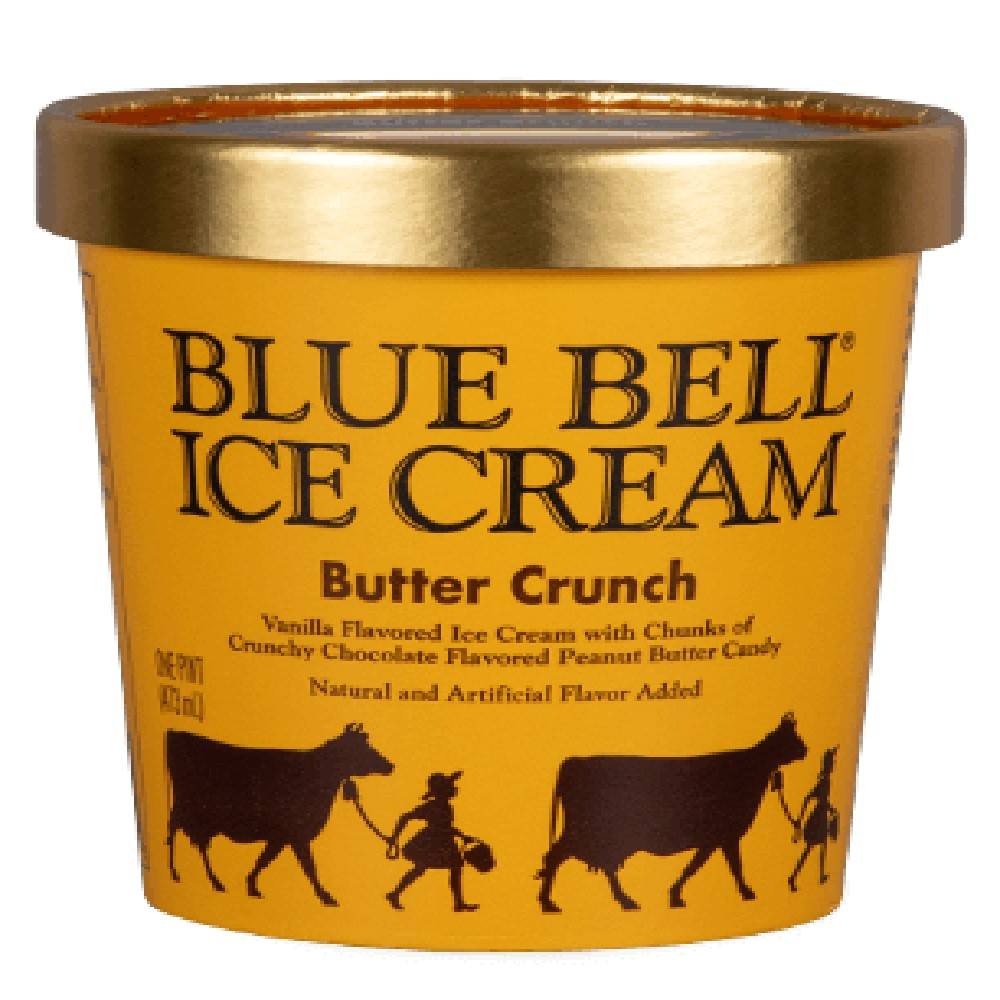 Blue Bell Ice Cream Butter Crunch 1 Pint 