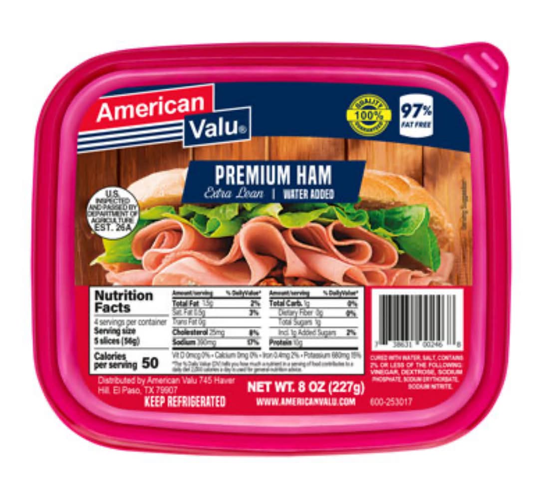 American Valu Premium Extra Lean Ham 8 oz
