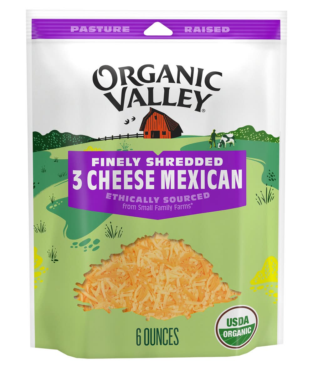 Organic Valley Shredded Mexican 3 Cheese 6 oz