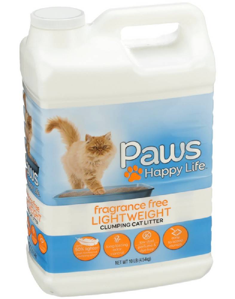 Paws Happy Life Fragrance Free Lightweight Clumping Cat Litter 10 lb