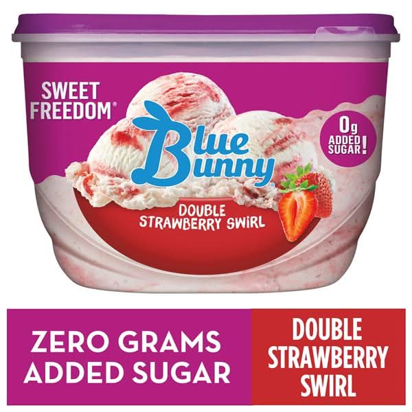 Blue Bunny Sweet Freedom Double Strawberry Swirl Ice Cream 46 oz