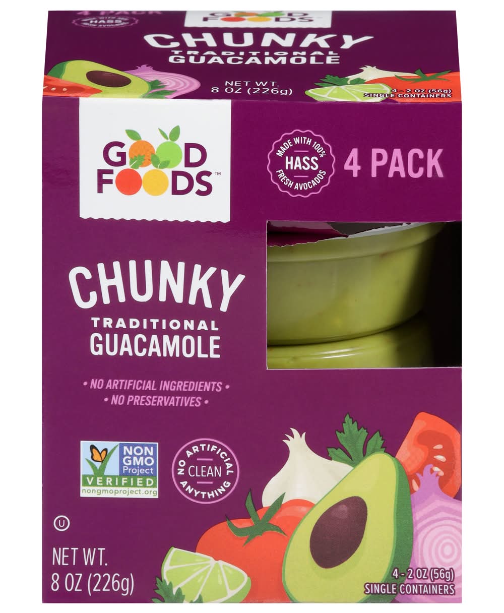 Good Foods Traditional Chunky Guacamole 4-2 oz