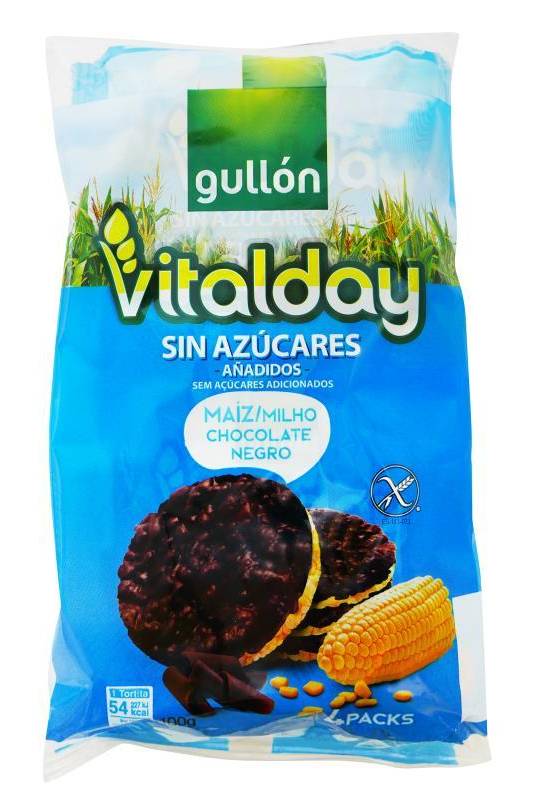 Gullón Vital Day No Sugar Added Maiz & Chocolate Oscuro 3.53 oz
