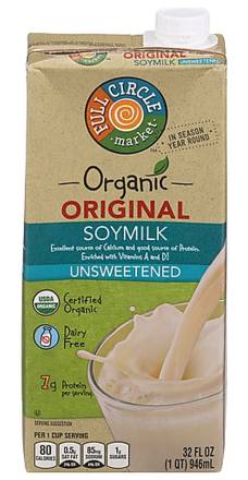 Full Circle Original Unsweetened Soy Non-Dairy Beverage 32 oz