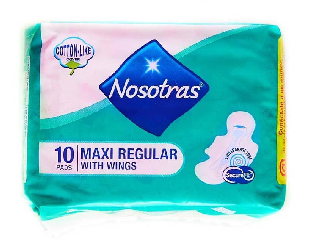 Nosotras Toallas Maxi Regular con Alas 10 ct