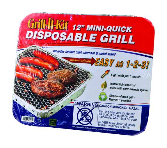 Grill-It-Kit 12” Charcoal Disposable Grill
